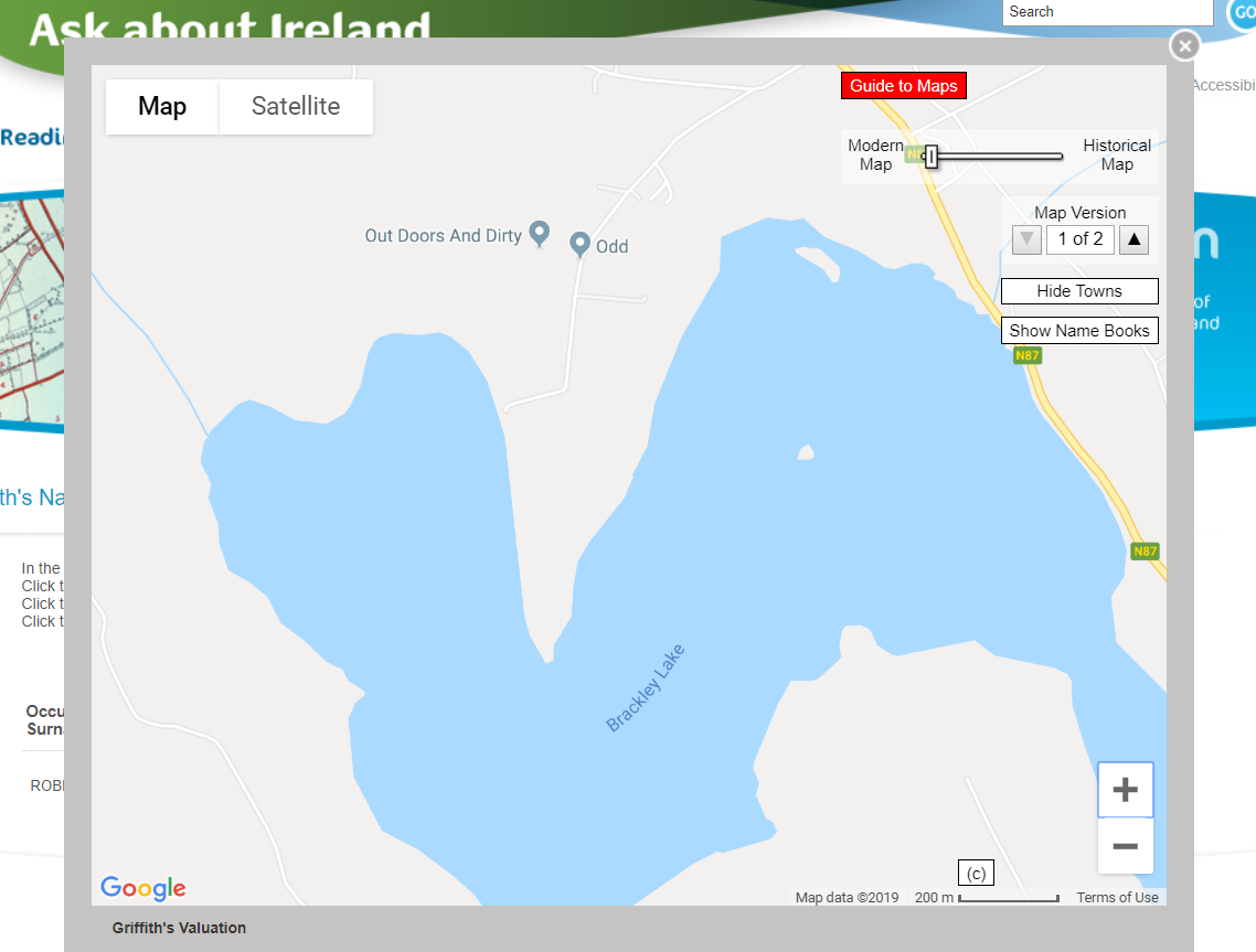 Ask About Ireland modern Prospect Map close