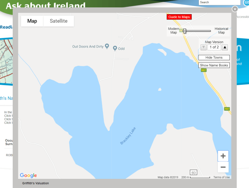 Ask About Ireland modern Prospect Map close